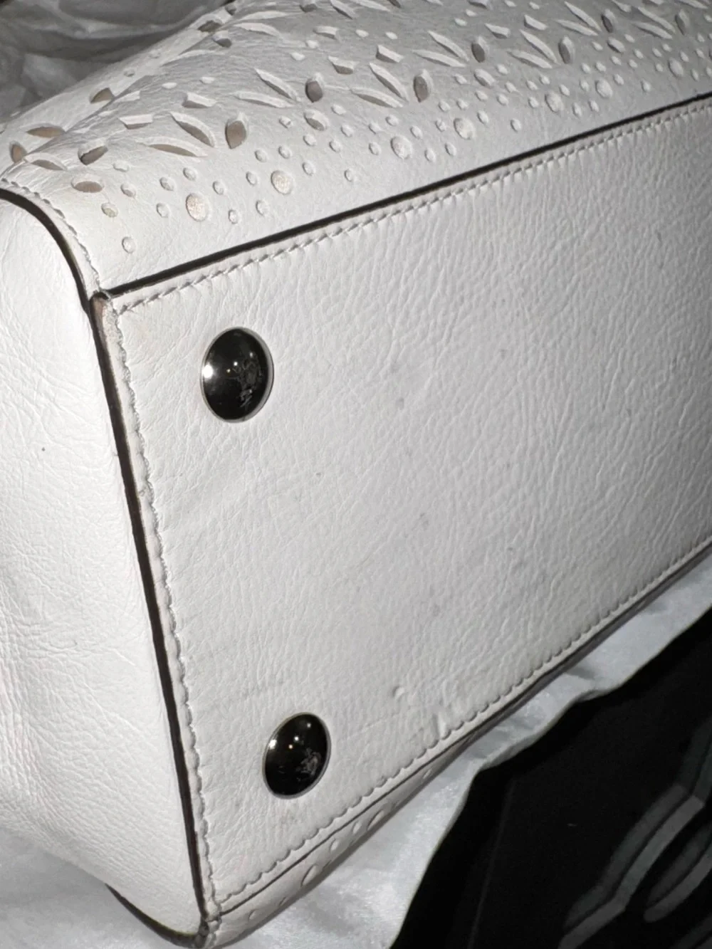 COACH Taylor Eyelet Chalk Leather Tote Satchel 2014 -  #27391 - GUC